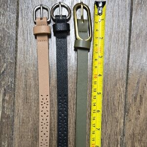 No Boundaries Women's Belt Set - Tan, Black, Olive
